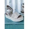 Womens Casual Espadrilles with Trim Flatform Studded Wedge