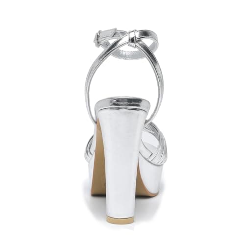 Amoji Women's Platform Braided Ankle Strap Sandals