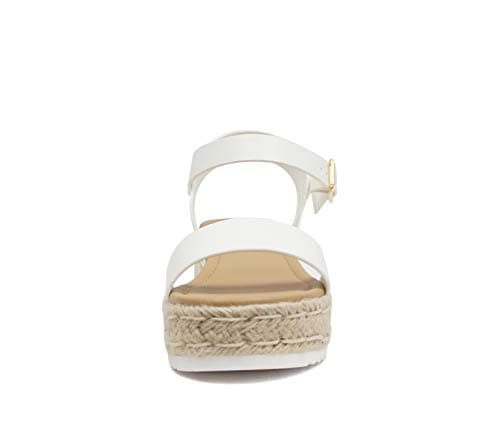 Womens Casual Espadrilles with Trim Flatform Studded Wedge
