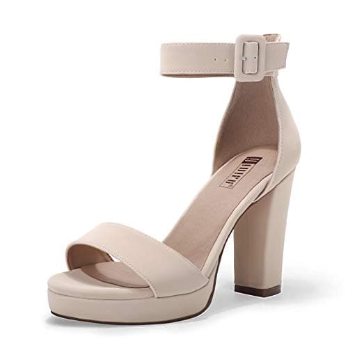 IDIFU Women's Sabrina Platform Heeled Sandals Wedding Party Ankle Strap Shoes