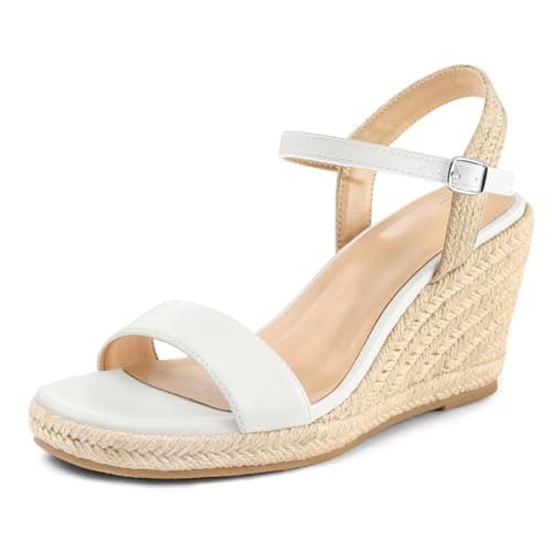 mysoft Women's Platform Espadrille Wedge SandalsCasual Summer Ankle Strap