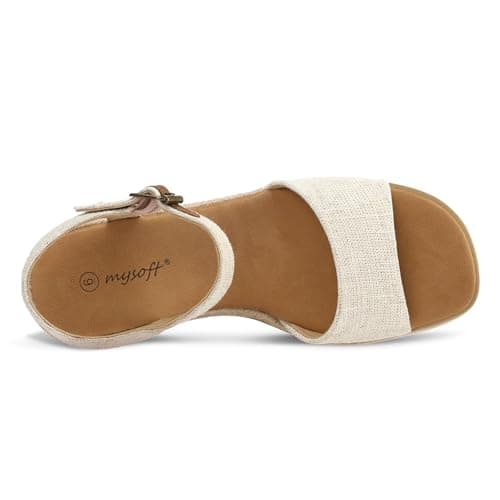 Womens Mysoft Espadrille Wedge Sandals EVA Sole Buckleanych Open Toe
