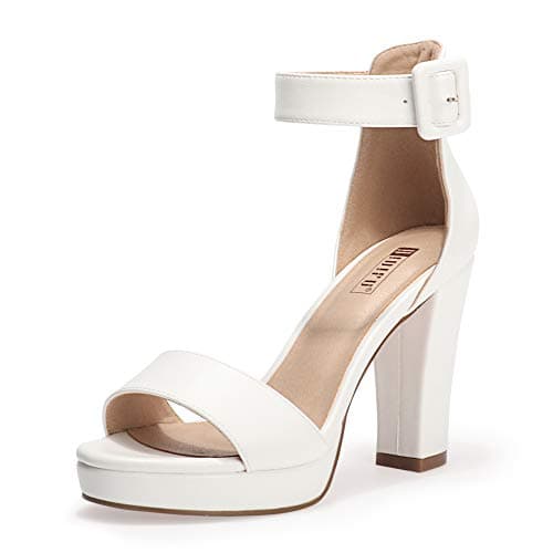 IDIFU Women's Sabrina Platform Heeled Sandals Wedding Party Ankle Strap Shoes