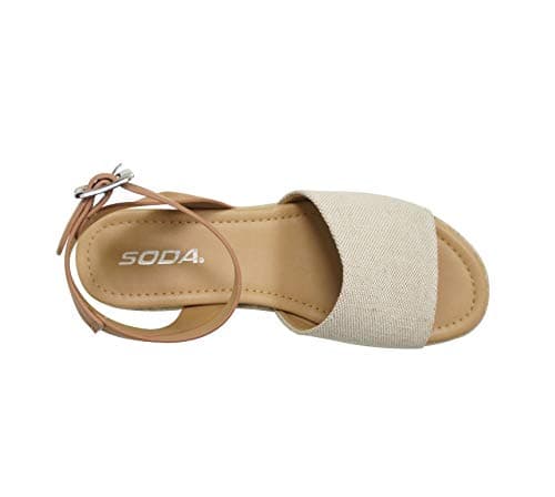 Soda Open Toe Buckle Ankle Strap Flatform Wedge Casual Espadrille Sandal