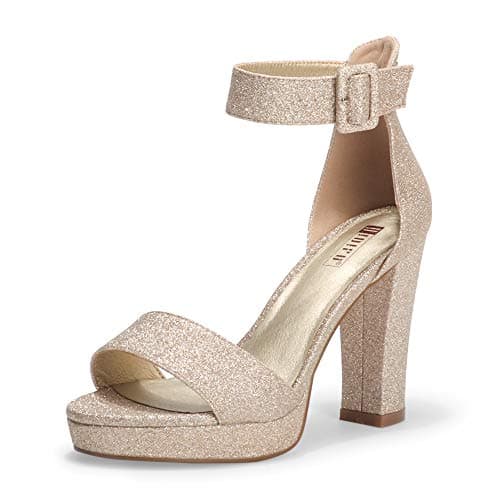 IDIFU Women's Sabrina Platform Heeled Sandals Wedding Party Ankle Strap Shoes