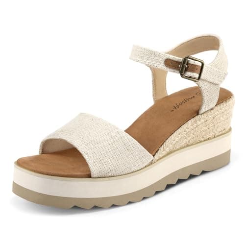 Womens Mysoft Espadrille Wedge Sandals EVA Sole Buckleanych Open Toe