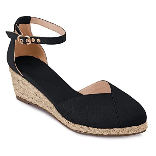 Juliet Holy Women's Closed Toe Platform Ankle Strap Espadrille Wedges