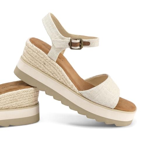 Womens Mysoft Espadrille Wedge Sandals EVA Sole Buckleanych Open Toe