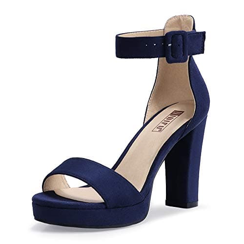 IDIFU Women's Sabrina Platform Heeled Sandals Wedding Party Ankle Strap Shoes