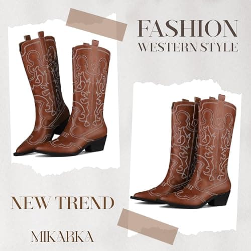 Mikarka Women's Embroidered Cowboy Boots