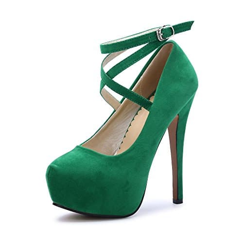OCHENTA Women's Ankle Strap Platform High Heels Party Pumps