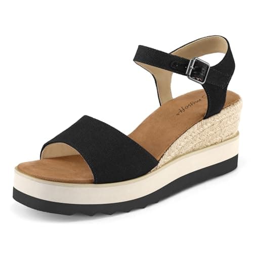 Womens Mysoft Espadrille Wedge Sandals EVA Sole Buckleanych Open Toe