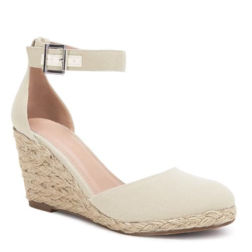 JeimPoey Womens Platform Espadrille Wedge Sandals with Ankle Strap