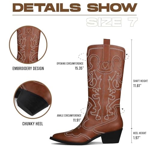 Mikarka Women's Embroidered Cowboy Boots