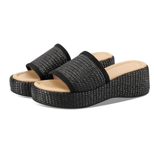 Enttgo Women's Woven Platform Wedge Sandals