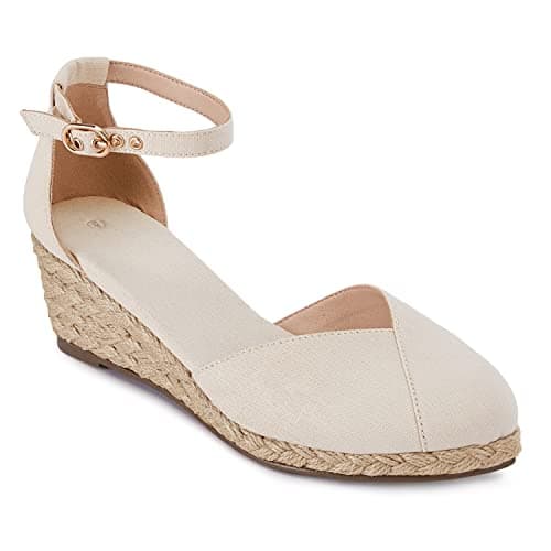 Juliet Holy Women's Closed Toe Platform Ankle Strap Espadrille Wedges