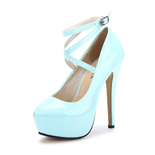 OCHENTA Women's Ankle Strap Platform High Heels Party Pumps