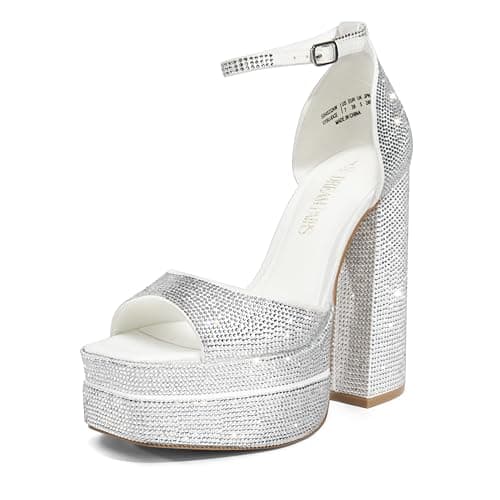 Dream Pairs Chunky Block Platform Heels for Women-Ankle Strap Open Square Toe Sandals