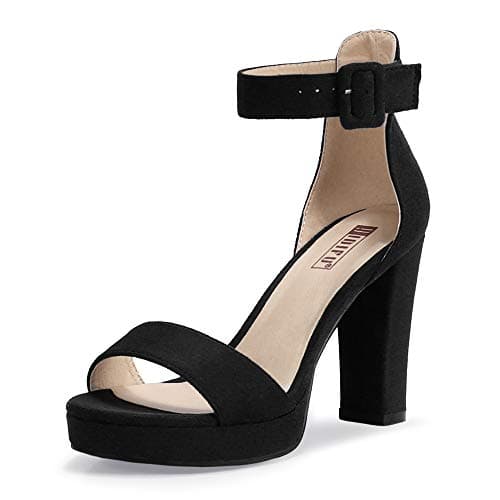 IDIFU Women's Sabrina Platform Heeled Sandals Wedding Party Ankle Strap Shoes