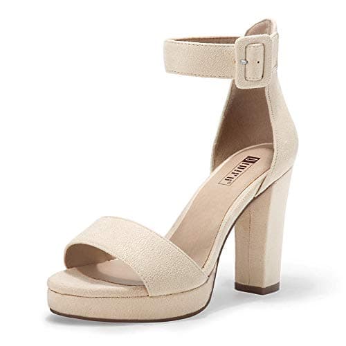 IDIFU Women's Sabrina Platform Heeled Sandals Wedding Party Ankle Strap Shoes
