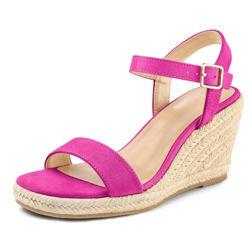 mysoft Women's Platform Espadrille Wedge SandalsCasual Summer Ankle Strap