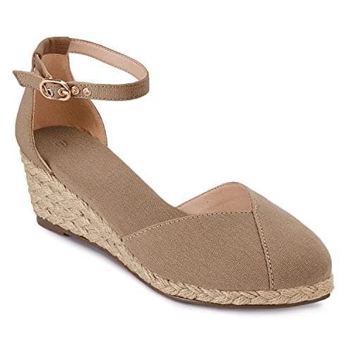 Juliet Holy Women's Closed Toe Platform Ankle Strap Espadrille Wedges