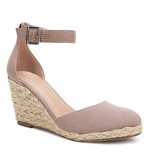 JeimPoey Womens Platform Espadrille Wedge Sandals with Ankle Strap
