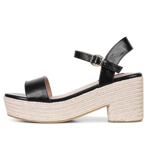 Women's Platform Espadrille Sandals with Ankle Strap for Summer Beach Resort