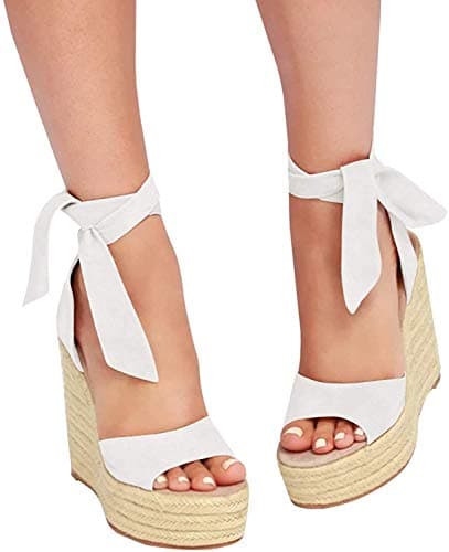 Liyuandian Women's Espadrille Wedges with Ankle Strap Heels