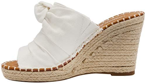 Womens LONDON FOG Heidi Espadrille Wedge Sandals with Bow Detail