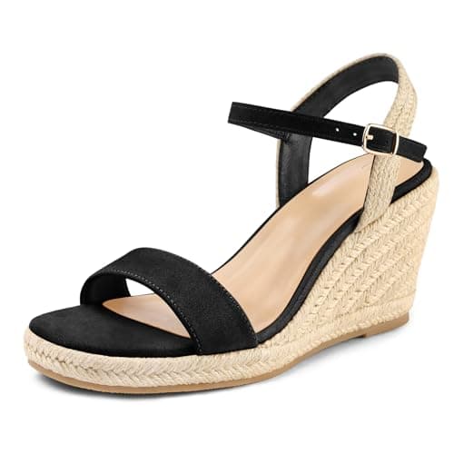 mysoft Women's Platform Espadrille Wedge SandalsCasual Summer Ankle Strap