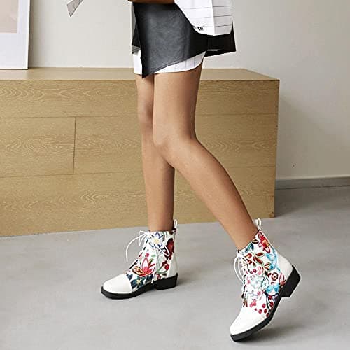 Mikarka Women's Floral Embroidery Ankle Boots