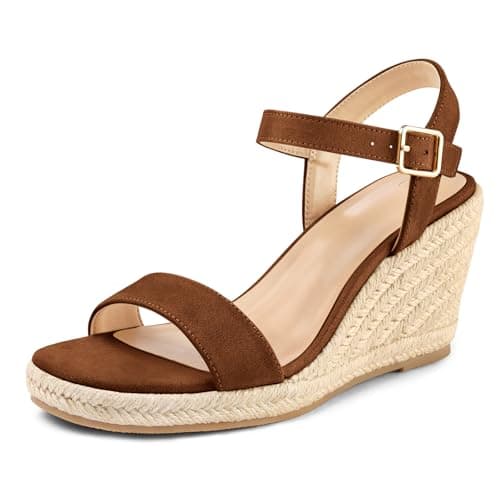 mysoft Women's Platform Espadrille Wedge SandalsCasual Summer Ankle Strap