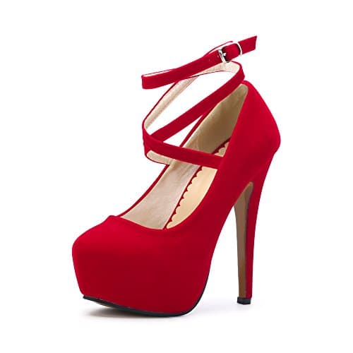 OCHENTA Women's Ankle Strap Platform High Heels Party Pumps