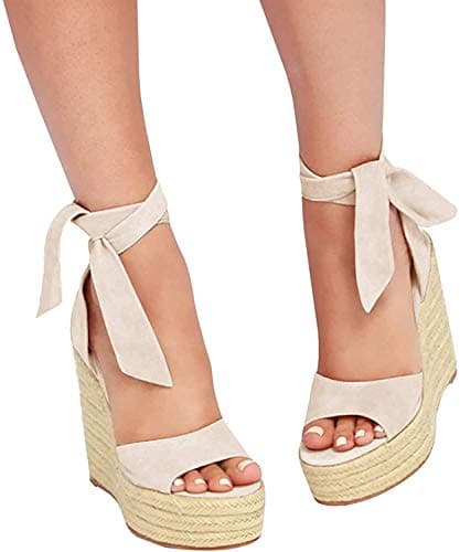 Liyuandian Women's Espadrille Wedges with Ankle Strap Heels