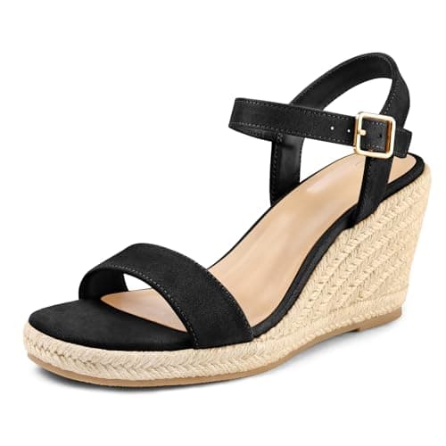 mysoft Women's Platform Espadrille Wedge SandalsCasual Summer Ankle Strap