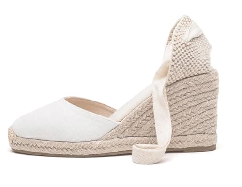 U-lite Womens Espadrille Wedge Sandals Ankle Strap Slingback