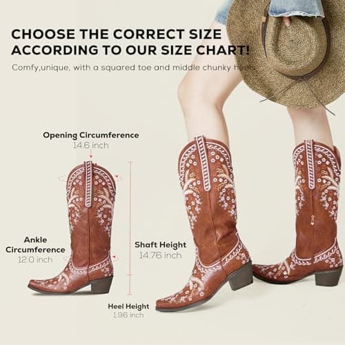 Women's Sparkly Cowgirl Boots with Embroidery
