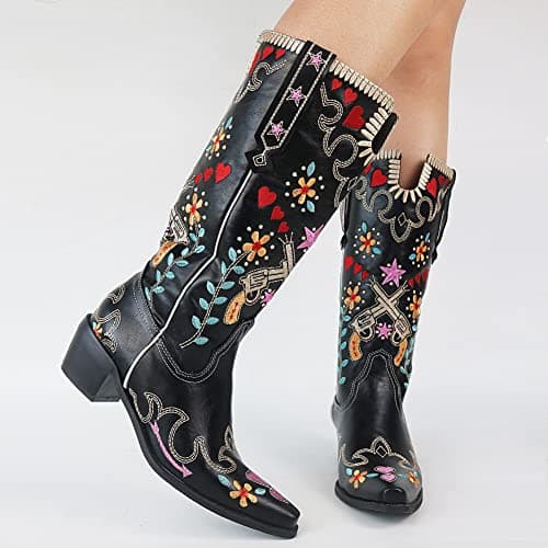 Mikarka Women's Embroidered Cowboy Boots