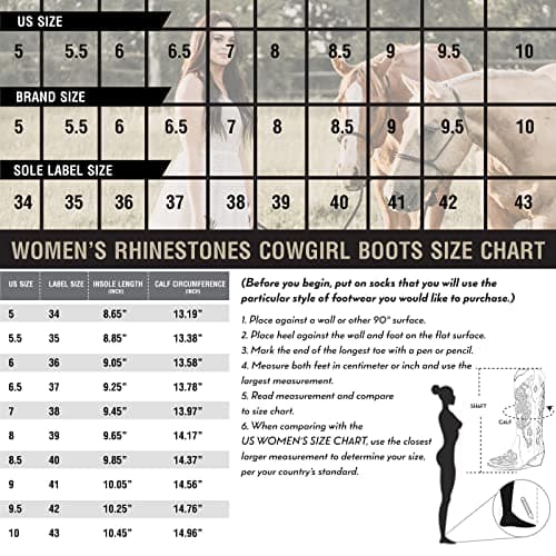Glitter Cowboy Boots for Women Mid-Heeled Cowgirl Boots