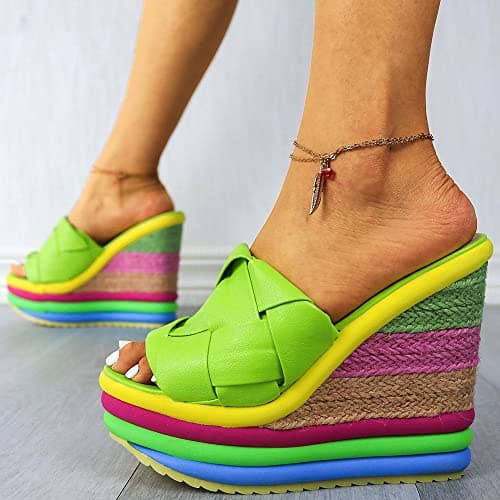 Colorful Espadrille Wedge Sandals for Women