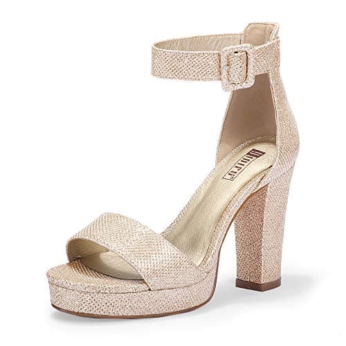 IDIFU Women's Sabrina Platform Heeled Sandals Wedding Party Ankle Strap Shoes