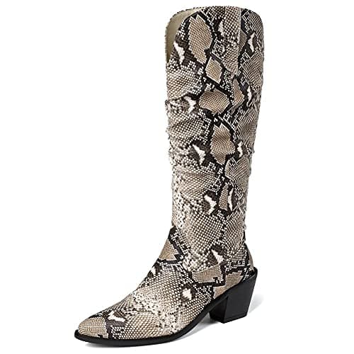Modern Western Snake Print Cowgirl Boots for Women