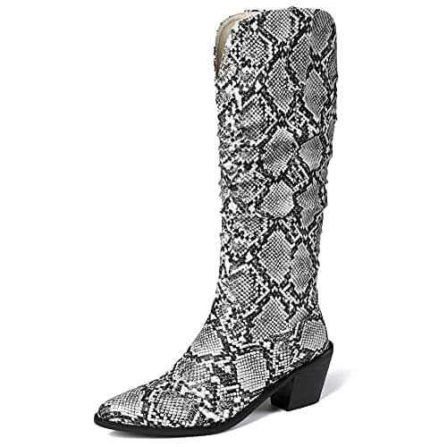 Modern Western Snake Print Cowgirl Boots for Women