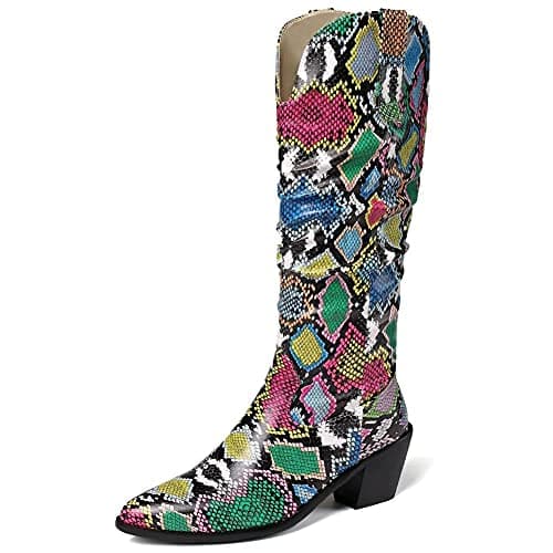 Modern Western Snake Print Cowgirl Boots for Women
