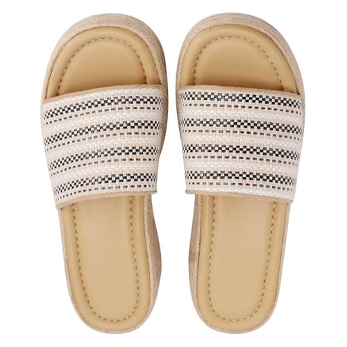 Enttgo Women's Woven Platform Wedge Sandals