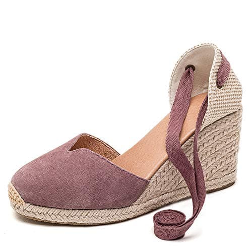 U-lite Womens Espadrille Wedge Sandals Ankle Strap Slingback