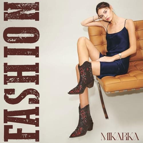 Sparkly Mid Calf Cowboy Boots for Women - Embroidered Western Booties for Weddings and Dances