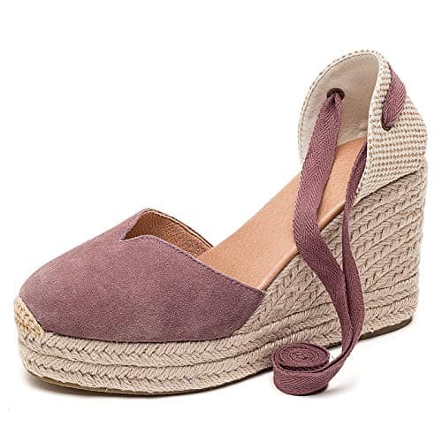 U-lite Womens Espadrille Wedge Sandals Ankle Strap Slingback