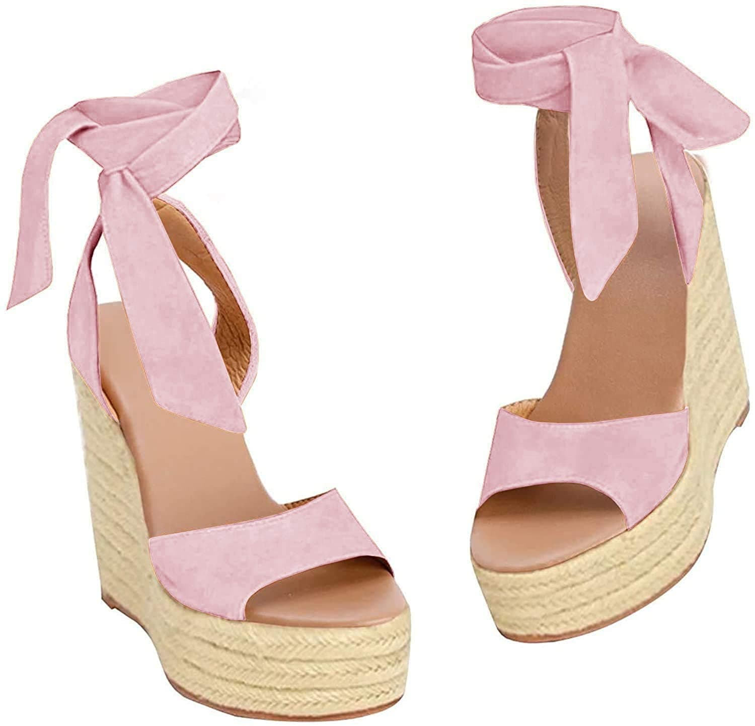 Liyuandian Women's Espadrille Wedges with Ankle Strap Heels
